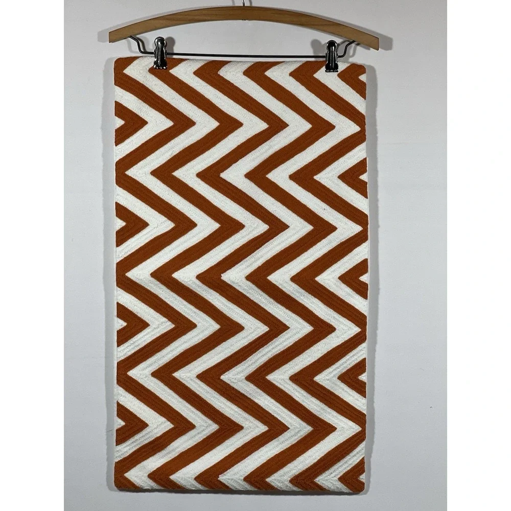 Pottery Barn Pillow Sham Chevron Knit Embroidered‎ Cottagecore Farmhouse